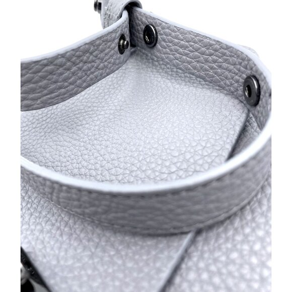 Rebecca Minkoff Shoulder Bag Purse Darren Blue-Gray Pebbled Leather Studs Women - Picture 6 of 16